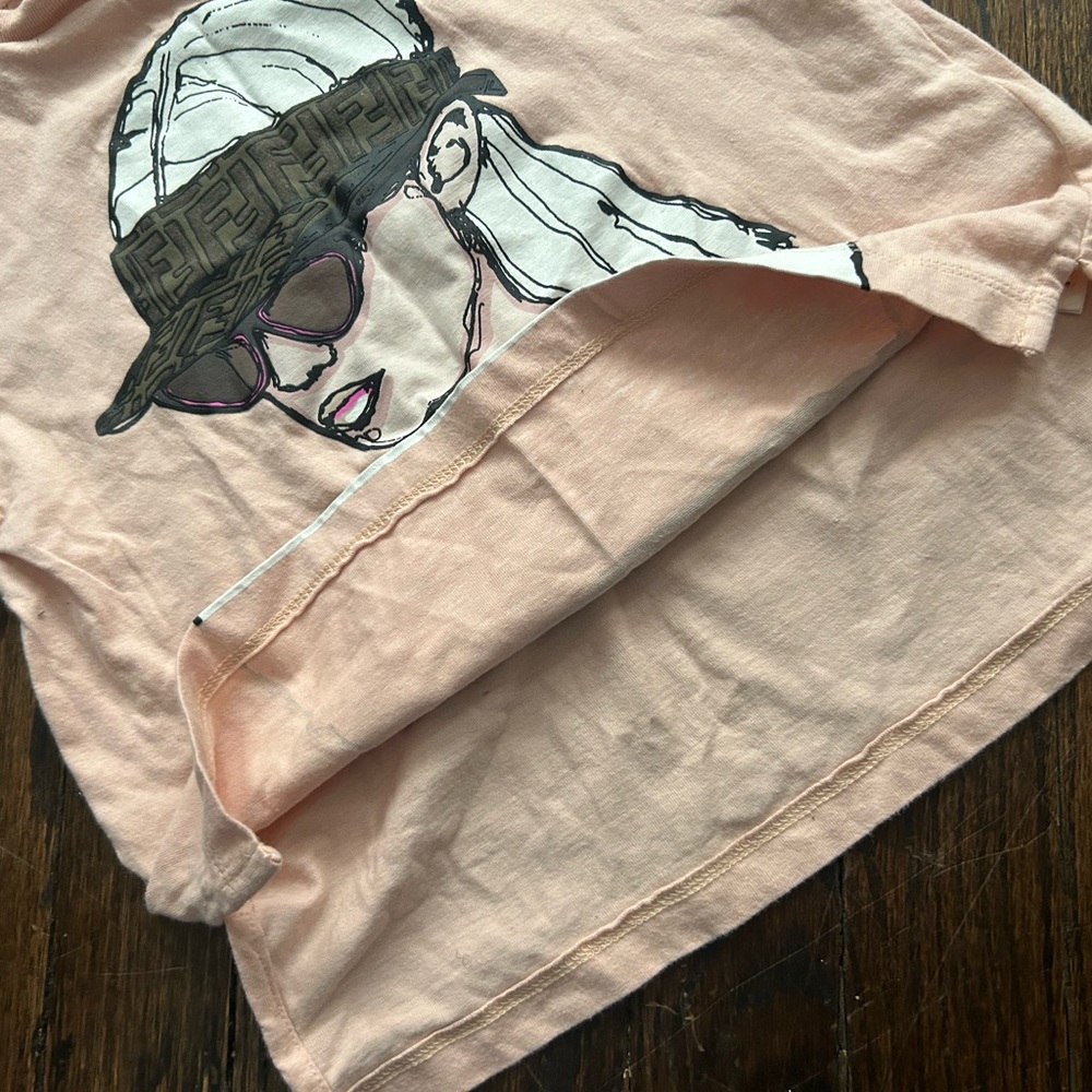 Stylish Pink FENDI Kids T-Shirt - Picture 2 of 4